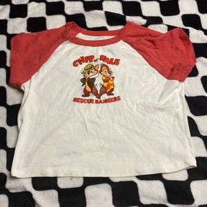 Disney chip n dale crop top shirt, size M